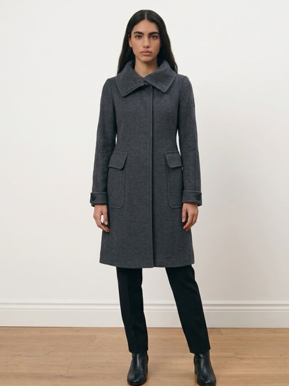 BURBERRY LONDON WOOL & CASHMERE COAT - SIZE: 2